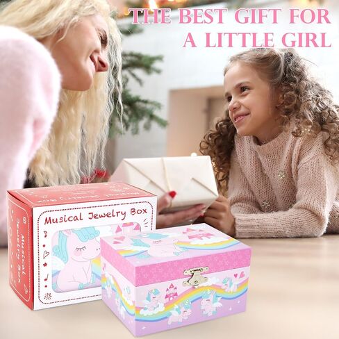 Unicorn Musical Jewelry Box for Girls, Kids Music Box with Spinning Unicorn, Gifts for Girls Toys Jewel Storage Box in Saudi Arabia