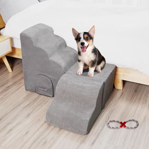 Dog Stairs for High Beds, Pet Stairs for High Beds Up to 26-30 inches High, Pet Ramps Ladder Dog Steps for High Beds 26" Tall for Small Medium Dogs Injured, Doggie, Old Cats in Saudi Arabia