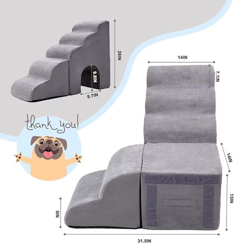 Dog Stairs for High Beds, Pet Stairs for High Beds Up to 26-30 inches High, Pet Ramps Ladder Dog Steps for High Beds 26" Tall for Small Medium Dogs Injured, Doggie, Old Cats in Saudi Arabia