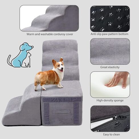 Dog Stairs for High Beds, Pet Stairs for High Beds Up to 26-30 inches High, Pet Ramps Ladder Dog Steps for High Beds 26" Tall for Small Medium Dogs Injured, Doggie, Old Cats in Saudi Arabia