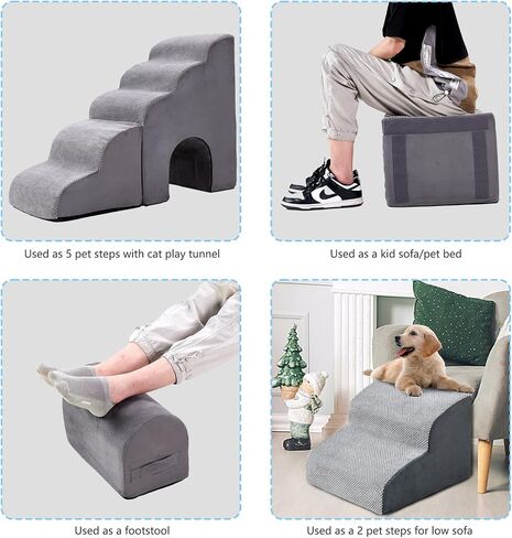 Dog Stairs for High Beds, Pet Stairs for High Beds Up to 26-30 inches High, Pet Ramps Ladder Dog Steps for High Beds 26" Tall for Small Medium Dogs Injured, Doggie, Old Cats in Saudi Arabia