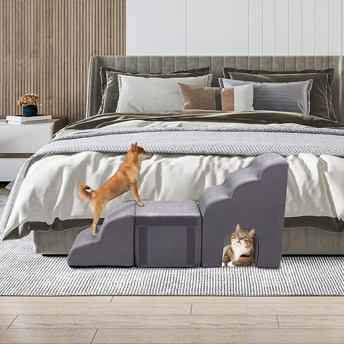 Dog Stairs for High Beds, Pet Stairs for High Beds Up to 26-30 inches High, Pet Ramps Ladder Dog Steps for High Beds 26" Tall for Small Medium Dogs Injured, Doggie, Old Cats in Saudi Arabia
