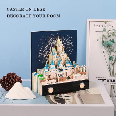 3D Memo Pad Art Sticky Notes, Fantasy Castle Notepad 3D Paper Card Craft Multicolor Self Sticky Note Pads Character Silhouette Desk Decoration DIY Creative Gift in Kuwait