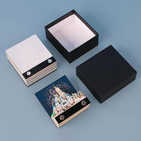 3D Memo Pad Art Sticky Notes, Fantasy Castle Notepad 3D Paper Card Craft Multicolor Self Sticky Note Pads Character Silhouette Desk Decoration DIY Creative Gift in Kuwait
