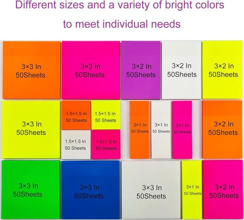 600 Sheets Transparent Sticky Notes pad, 12 Pads Colorful Clear Sticky Notes for annotating Books, Waterproof See Through Translucent Sticky Notes memo (Multicolored Colors, 3x3 inch) in Kuwait