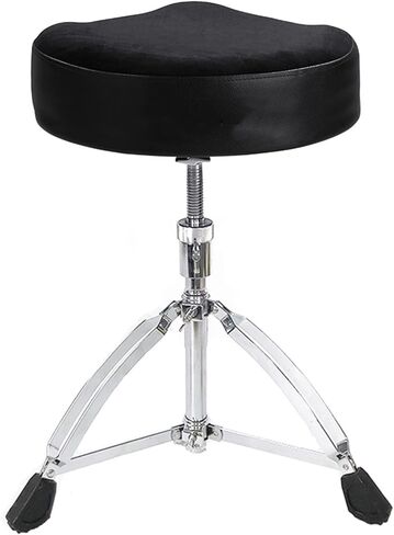 Miwayer Heavy Drum Throne Height Adjustable Drum Stool Breathable Suede Padded Saddle Drum Seat Motocycle Style for Adults Drummers (Black Suede) in Saudi Arabia
