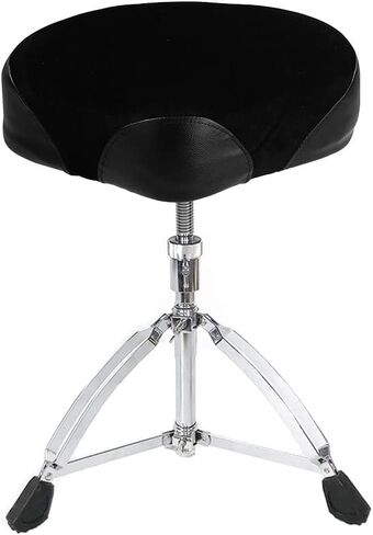 Miwayer Heavy Drum Throne Height Adjustable Drum Stool Breathable Suede Padded Saddle Drum Seat Motocycle Style for Adults Drummers (Black Suede) in Saudi Arabia