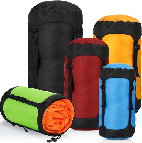 5 قطع أكياس ضغط لحقائب الظهر 5L/10L/15L/20L/35L حقيبة نوم للتخييم، حقيبة تخزين مقاومة للماء، حقيبة تخزين لتوفير المساحة، معدات التنزه سيرًا على الأقدام in Kuwait