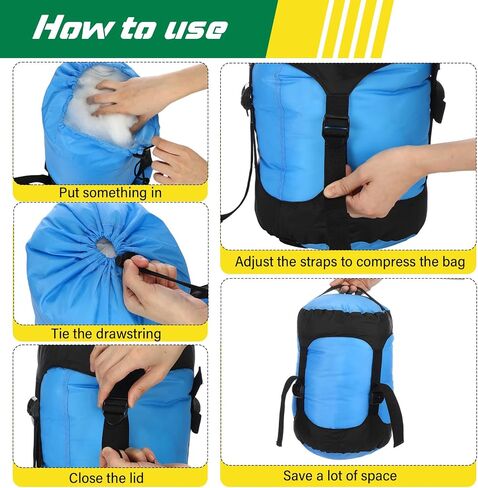 5 قطع أكياس ضغط لحقائب الظهر 5L/10L/15L/20L/35L حقيبة نوم للتخييم، حقيبة تخزين مقاومة للماء، حقيبة تخزين لتوفير المساحة، معدات التنزه سيرًا على الأقدام in Kuwait