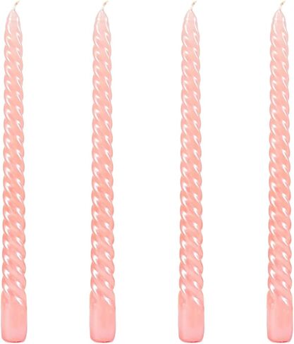 Pink Taper Candles 10 inch -Set of 4 Tapered Candles, Long Candle,Tall Candlesticks, Home Dinner, Party, Wedding, Halloween, Churches,Christmas (4pcs, Pink) in Kuwait
