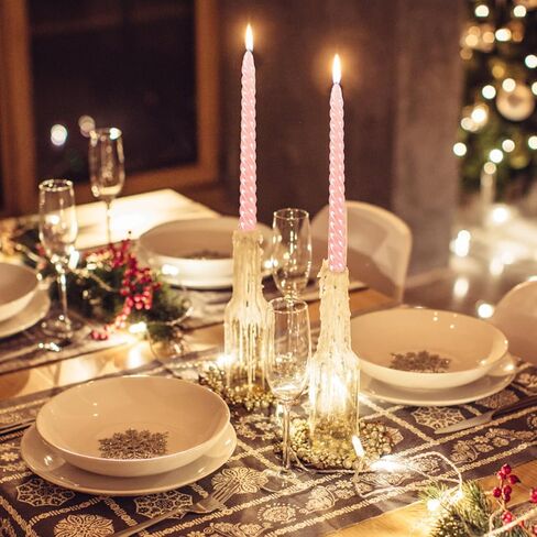 Pink Taper Candles 10 inch -Set of 4 Tapered Candles, Long Candle,Tall Candlesticks, Home Dinner, Party, Wedding, Halloween, Churches,Christmas (4pcs, Pink) in Kuwait