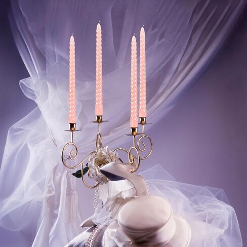 Pink Taper Candles 10 inch -Set of 4 Tapered Candles, Long Candle,Tall Candlesticks, Home Dinner, Party, Wedding, Halloween, Churches,Christmas (4pcs, Pink) in Kuwait