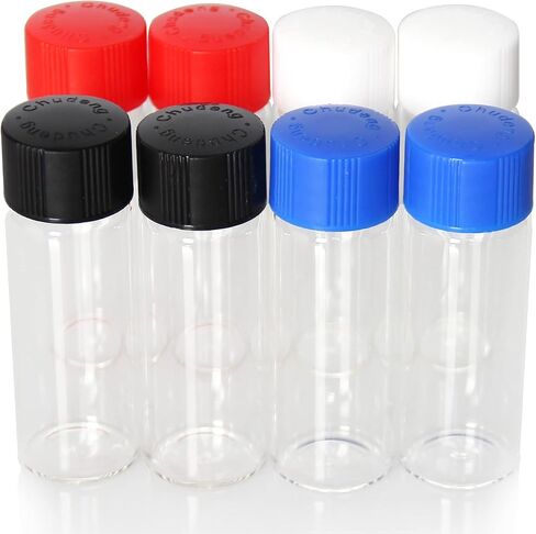 40 Pcs 20ml Glass Vials with Screw Caps, 4 Colors Caps, Clear Glass Vials, Leak-Proof Glass Bottle in Saudi Arabia