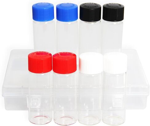 40 Pcs 20ml Glass Vials with Screw Caps, 4 Colors Caps, Clear Glass Vials, Leak-Proof Glass Bottle in Saudi Arabia