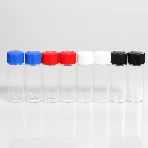 40 Pcs 20ml Glass Vials with Screw Caps, 4 Colors Caps, Clear Glass Vials, Leak-Proof Glass Bottle in Saudi Arabia