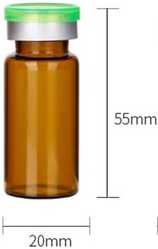 10ml Glass Bottle,Sterile Transparent Vial,Seals Empty Vials, Lab Sample Vial, Empty Vials with Self Healing Injection Port,with Flip Off Aluminum Cap (Tan transparent Borosilicate Glass C) in Saudi Arabia