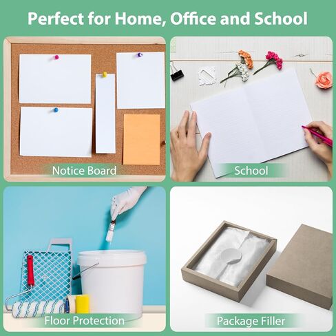 OcePor White Craft Paper Roll 15"×450", Poster Paper Roll for Kids, Roll of Paper for Kids Art,White Wrapping Paper Roll, Drawing Easel Large Paper Roll for Paints, Wall Art, Board in Kuwait