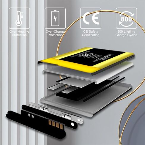 بطارية لجهاز Nest C1241290، بطارية بديلة مطورة [480 مللي أمبير] عالية السعة متوافقة مع بطارية سلكية لجرس باب الفيديو Nest Hello NC5100US C1241290 1ICP7/17/26 in Saudi Arabia