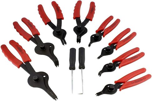 ABN Snap Ring Pliers Set, 11-Piece – .038in - .09in (1-2.3mm) Straight & Bent Retaining Ring Pliers w/Hook & Pick in Saudi Arabia