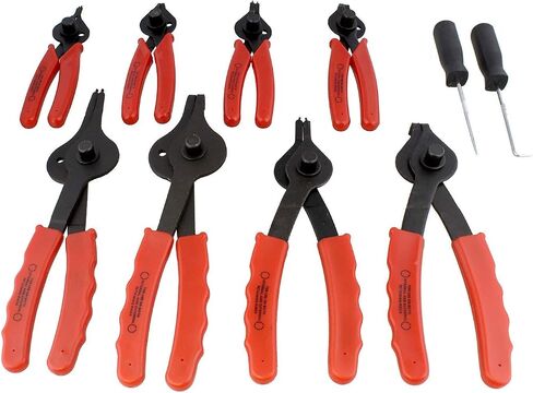 ABN Snap Ring Pliers Set, 11-Piece – .038in - .09in (1-2.3mm) Straight & Bent Retaining Ring Pliers w/Hook & Pick in Saudi Arabia