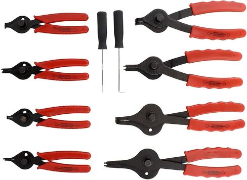 ABN Snap Ring Pliers Set, 11-Piece – .038in - .09in (1-2.3mm) Straight & Bent Retaining Ring Pliers w/Hook & Pick in Saudi Arabia