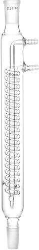 QWORK Glass Reflux Condenser 24/40 - Large Cooling Capacity, Borosilicate Glass, Organic Chemistry Lab Glassware, 175mm in Coil Length 390mm in Overall Height in Saudi Arabia