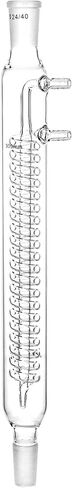 QWORK Glass Reflux Condenser 24/40 - Large Cooling Capacity, Borosilicate Glass, Organic Chemistry Lab Glassware, 175mm in Coil Length 390mm in Overall Height in Saudi Arabia
