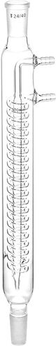 QWORK Glass Reflux Condenser 24/40 - Large Cooling Capacity, Borosilicate Glass, Organic Chemistry Lab Glassware, 175mm in Coil Length 390mm in Overall Height in Saudi Arabia