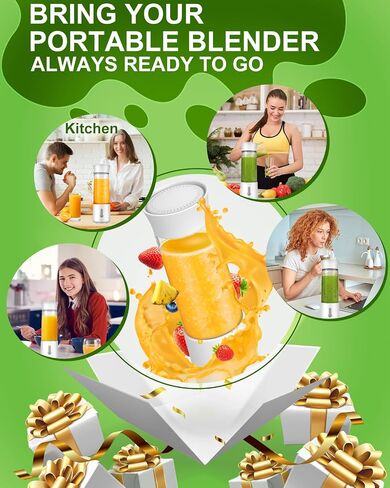 Portable Blender, Portable Blender for Shakes and Smoothies, Personal Size Blender for Shakes and Smoothies with 6 Blades, 17 Oz USB Rechargeable Mini Blender shake Smoothie for Kitchen/Travel/Gym in Saudi Arabia