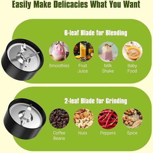 Nuovoware Portable Blender for Shakes and Smoothies, 12 PCS Personal Size Blenders with 6-Edge Blade, 600W Smoothie 2 * 20oz Bottle, 3 Speeds Juice, Protein Drinks, Matte Black in Kuwait