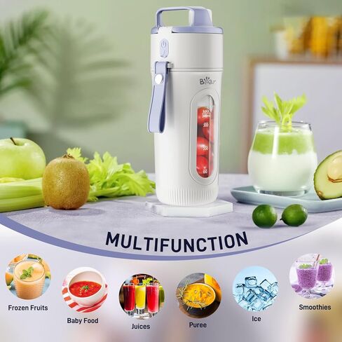 خلاط بير المحمول، 10 شفرات محدثة وخلاط شخصي لاسلكي قابل لإعادة الشحن عبر USB، خلاط للمخفوقات والعصائر مع كوب سفر خالٍ من مادة BPA سعة 12 أونصة، غطاء مانع للتسرب، فوهة رشفة للسفر وصالة الألعاب الرياضية والمكتب in Kuwait