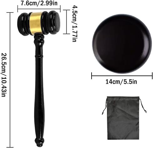 مطرقة خشبية وكتلة صوت، مطرقة وكتلة سوداء، كتلة صوت مطرقة خشبية مصنوعة يدويًا، كتلة مطرقة خشبية مصنوعة يدويًا، للمحامي والقاضي ومحكمة المزاد والشركة والطلاب in Kuwait