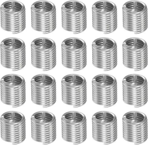 20pcs Wire Thread Inserts M8 x 1.25 2D 304 Stainless Steel Helical Coiled Wire Threaded Sleeve in Saudi Arabia