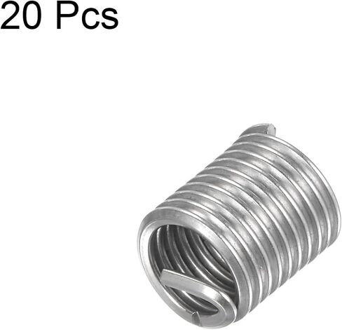 20pcs Wire Thread Inserts M8 x 1.25 2D 304 Stainless Steel Helical Coiled Wire Threaded Sleeve in Saudi Arabia