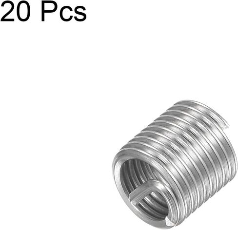 20pcs Wire Thread Inserts M8 x 1.25 2D 304 Stainless Steel Helical Coiled Wire Threaded Sleeve in Saudi Arabia