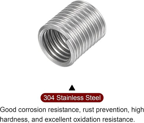 20pcs Wire Thread Inserts M8 x 1.25 2D 304 Stainless Steel Helical Coiled Wire Threaded Sleeve in Saudi Arabia