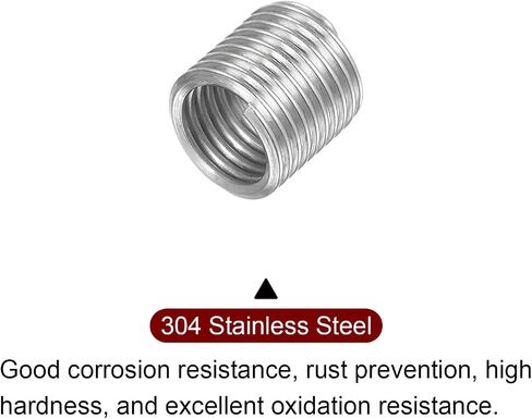 20pcs Wire Thread Inserts M8 x 1.25 2D 304 Stainless Steel Helical Coiled Wire Threaded Sleeve in Saudi Arabia