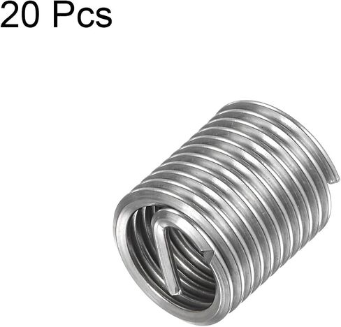 20pcs Wire Thread Inserts M8 x 1.25 2D 304 Stainless Steel Helical Coiled Wire Threaded Sleeve in Saudi Arabia