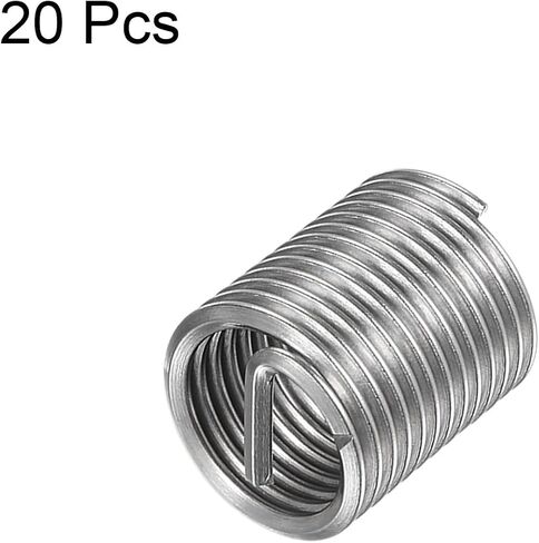 20pcs Wire Thread Inserts M8 x 1.25 2D 304 Stainless Steel Helical Coiled Wire Threaded Sleeve in Saudi Arabia
