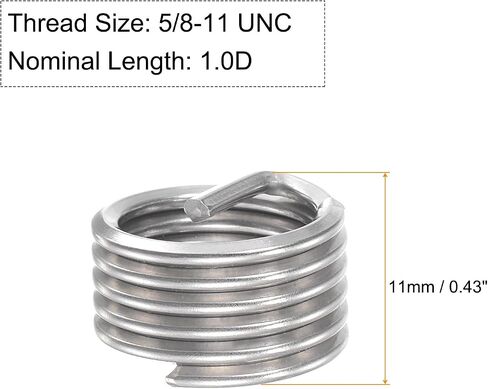 uxcell Wire Thread Inserts 5/8-11 UNC 1.0D 304 Stainless Steel Helical Type Coiled Wire Screw Repair Threaded Sleeve Steel Sheath 5pcs in Saudi Arabia