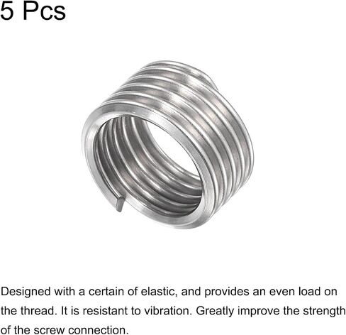 uxcell Wire Thread Inserts 5/8-11 UNC 1.0D 304 Stainless Steel Helical Type Coiled Wire Screw Repair Threaded Sleeve Steel Sheath 5pcs in Saudi Arabia