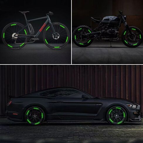 100 قطعة من الملصقات العاكسة للضوء، عاكسة للضوء، عاكسة لعجلات الدراجات النارية والسيارات والدراجات النارية، ملصقات عاكسة للضوء لتزيين السلامة الليلية وملصقات عاكسة ذات حافة عالمية - متدرجة in Kuwait