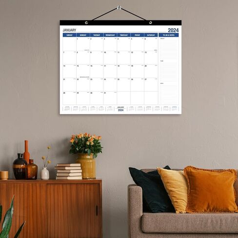 Large Wall Calendar 2024-2025, Desk Calendar 21.96 x 16.96 Inches,Large Desk Calendar Runs From January 2024 - June 2025 for Home Office Planning and Organizing 2024 Family Planner with Notes, Pocket in Saudi Arabia
