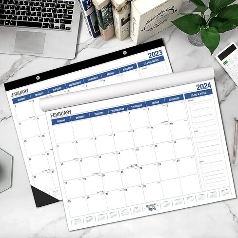 Large Wall Calendar 2024-2025, Desk Calendar 21.96 x 16.96 Inches,Large Desk Calendar Runs From January 2024 - June 2025 for Home Office Planning and Organizing 2024 Family Planner with Notes, Pocket in Saudi Arabia