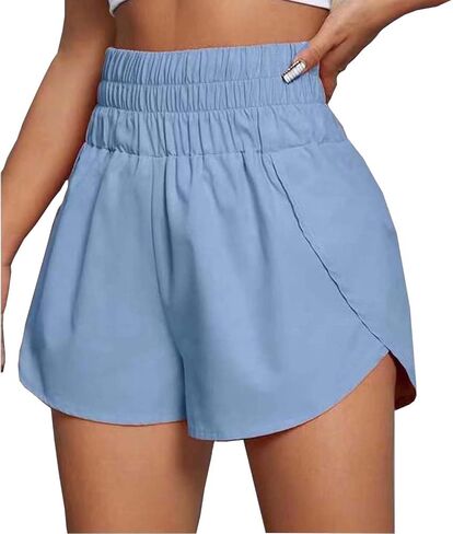 Women's Quick-Dry Running Shorts Elastic High Waisted Workout Active Shorts Sport Athletic Shorts in Saudi Arabia