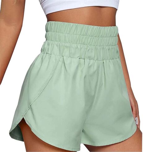 Women's Quick-Dry Running Shorts Elastic High Waisted Workout Active Shorts Sport Athletic Shorts in Saudi Arabia