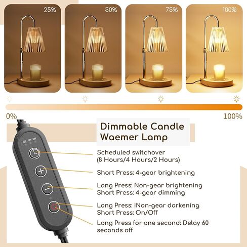 Candle Warmer Lamp,Electric Candle Lamp Warmer with Timer, Adjustable Height Dimmable Candle Warmers for Jar Candles,Gifts for Mom, Glass Vintage Scented Candles Warmer in Saudi Arabia
