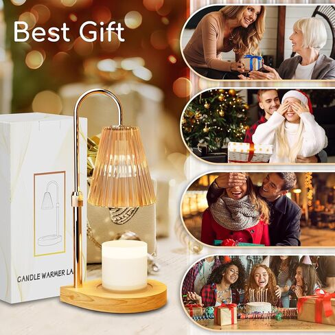 Candle Warmer Lamp,Electric Candle Lamp Warmer with Timer, Adjustable Height Dimmable Candle Warmers for Jar Candles,Gifts for Mom, Glass Vintage Scented Candles Warmer in Saudi Arabia