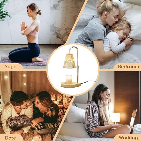 Candle Warmer Lamp,Electric Candle Lamp Warmer with Timer, Adjustable Height Dimmable Candle Warmers for Jar Candles,Gifts for Mom, Glass Vintage Scented Candles Warmer in Saudi Arabia