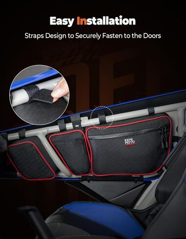 Kemimoto X3 Front Door Bags Compatible with Can am Maverick X3 MAX Turbo R X DS Turbo X RS Turbo R 2017 2018 2019 2020 2021 2022 UTV UpperDoor Storage Bags with Removable Knee Pad and Cup Holder in Saudi Arabia